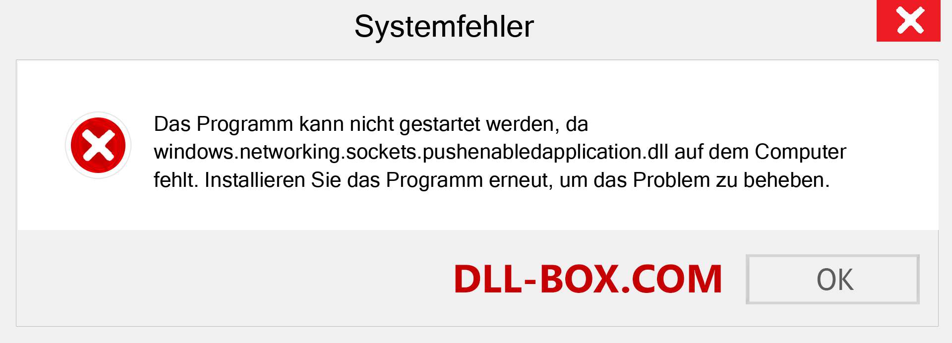 windows.networking.sockets.pushenabledapplication.dll-Datei fehlt?. Download für Windows 7, 8, 10 - Fix windows.networking.sockets.pushenabledapplication dll Missing Error unter Windows, Fotos, Bildern