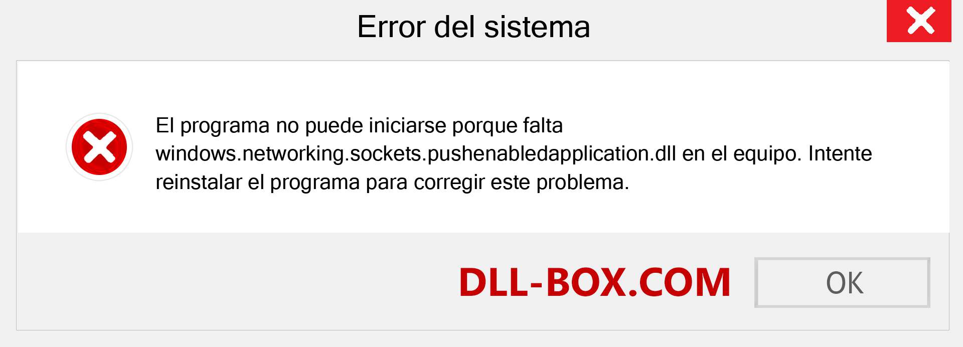 ¿Falta el archivo windows.networking.sockets.pushenabledapplication.dll ?. Descargar para Windows 7, 8, 10 - Corregir windows.networking.sockets.pushenabledapplication dll Missing Error en Windows, fotos, imágenes